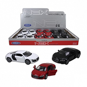 Машинка Audi R8,Машинка Audi R8, масштаб 1:34-39, несколько видов (Welly, 43633) масштаб 1:34-39 (Welly, 43633)